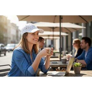 Gertex Baseball Cap Adult OS White Brand New Star Print Snapback G-18C3B-4